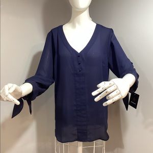 FORTUNE + IVY (NWT)
Collyn Mixed Material Blouse